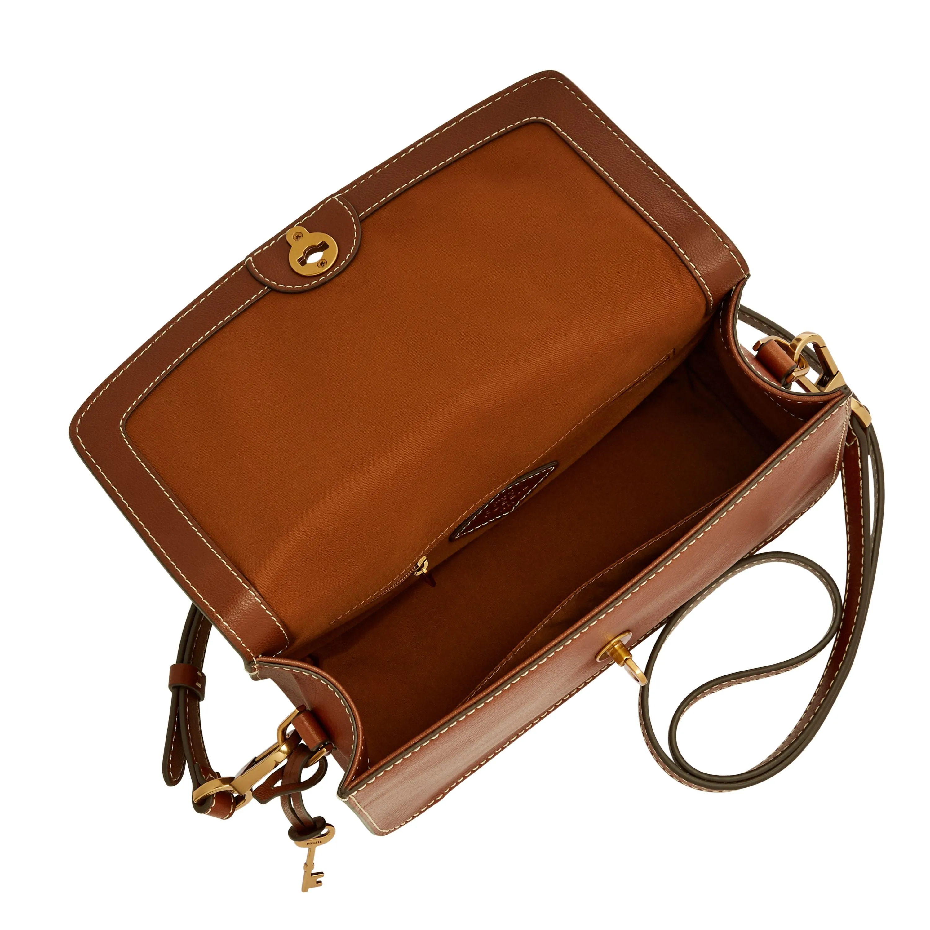 Fossil Women's Ainsley LiteHide Leather Flap Crossbody