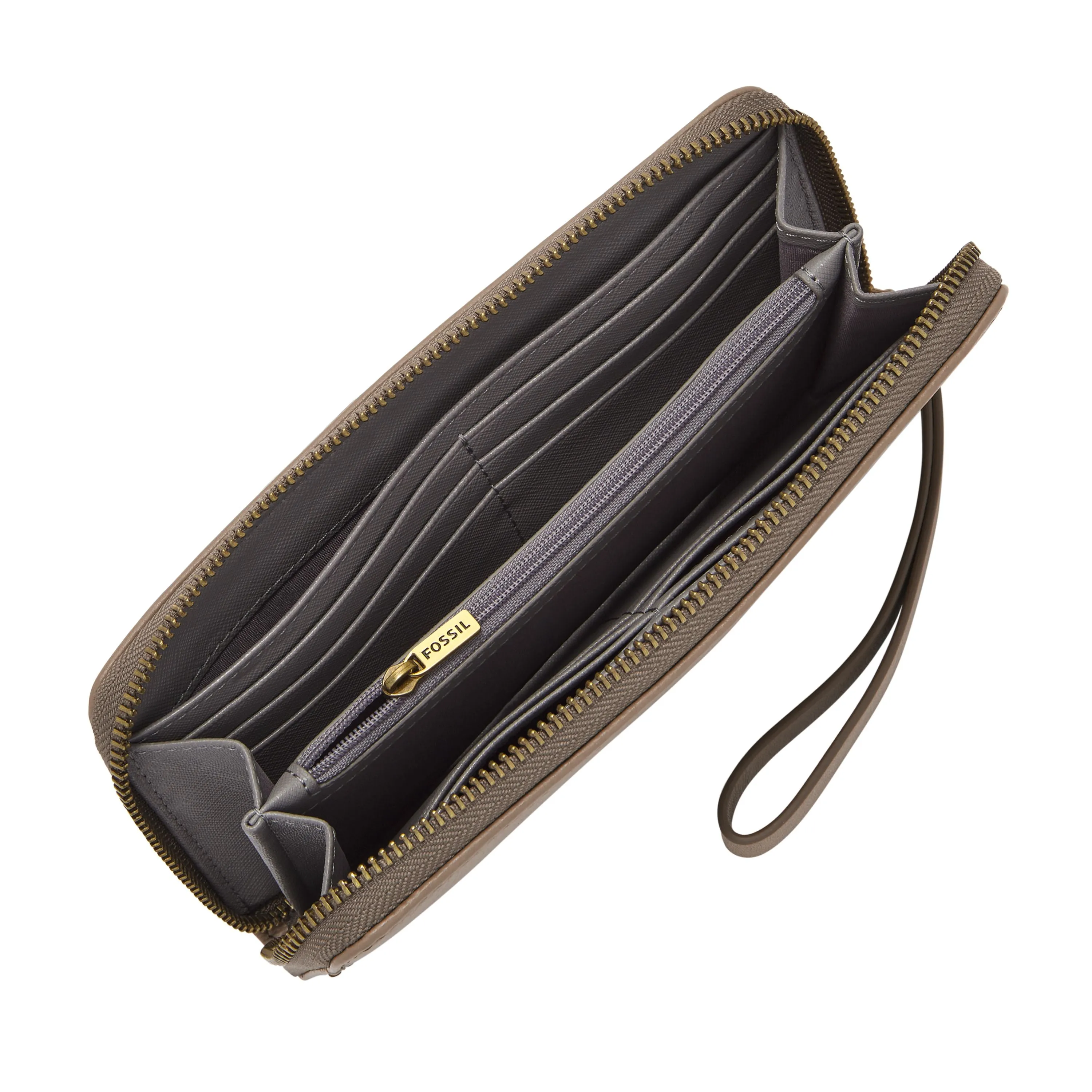 Fossil Women's Jori LiteHide Leather Zip Clutch
