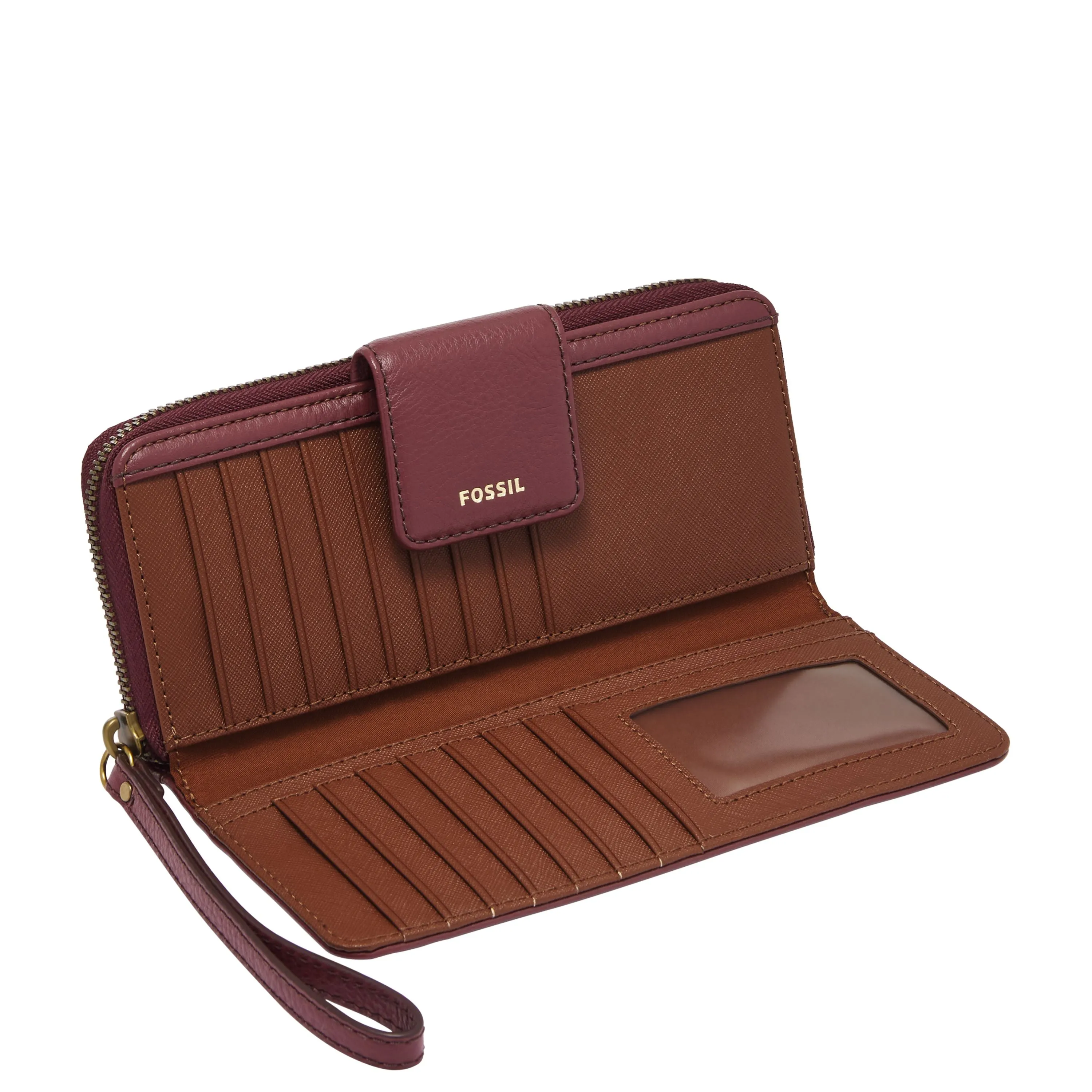 Fossil Women's Madison Leather Zip Clutch