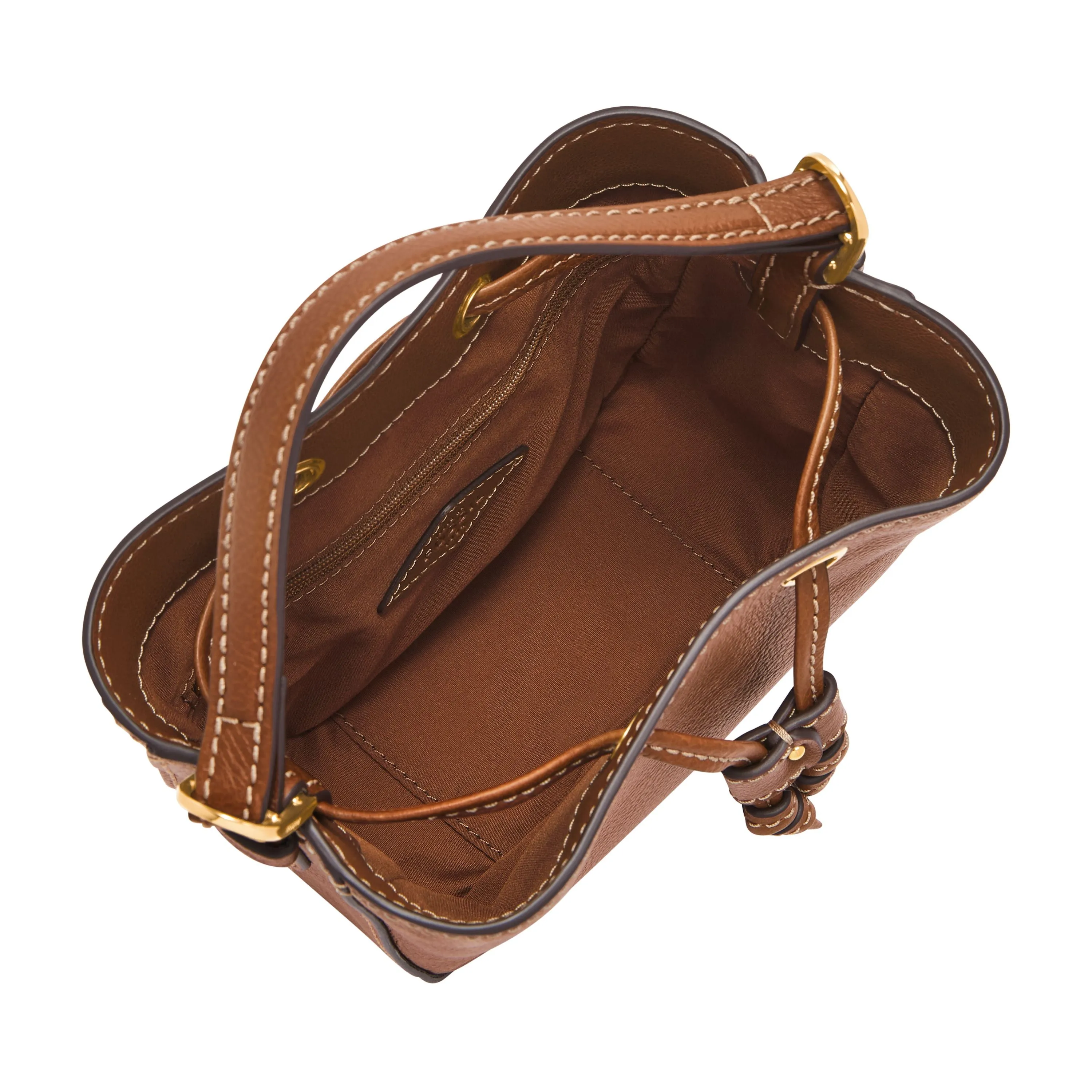 Fossil Women's Tessa LiteHide Leather Small Bucket Crossbody
