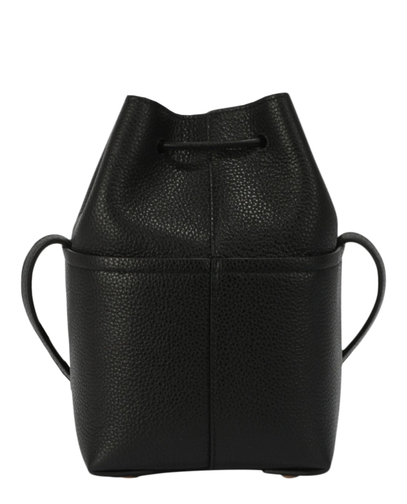 Gancini Logo Plaque Drawstring Bucket Bag