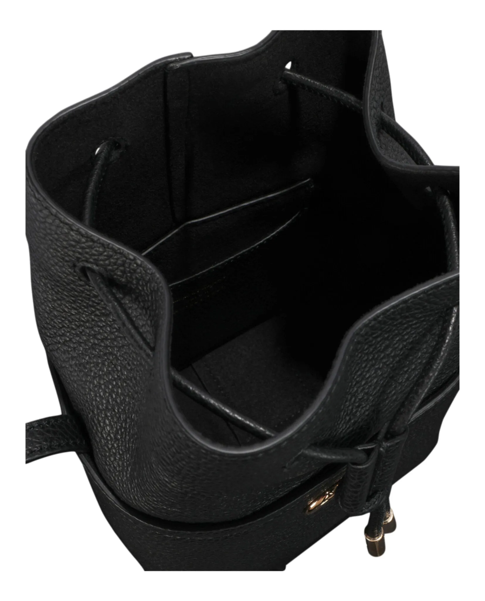 Gancini Logo Plaque Drawstring Bucket Bag