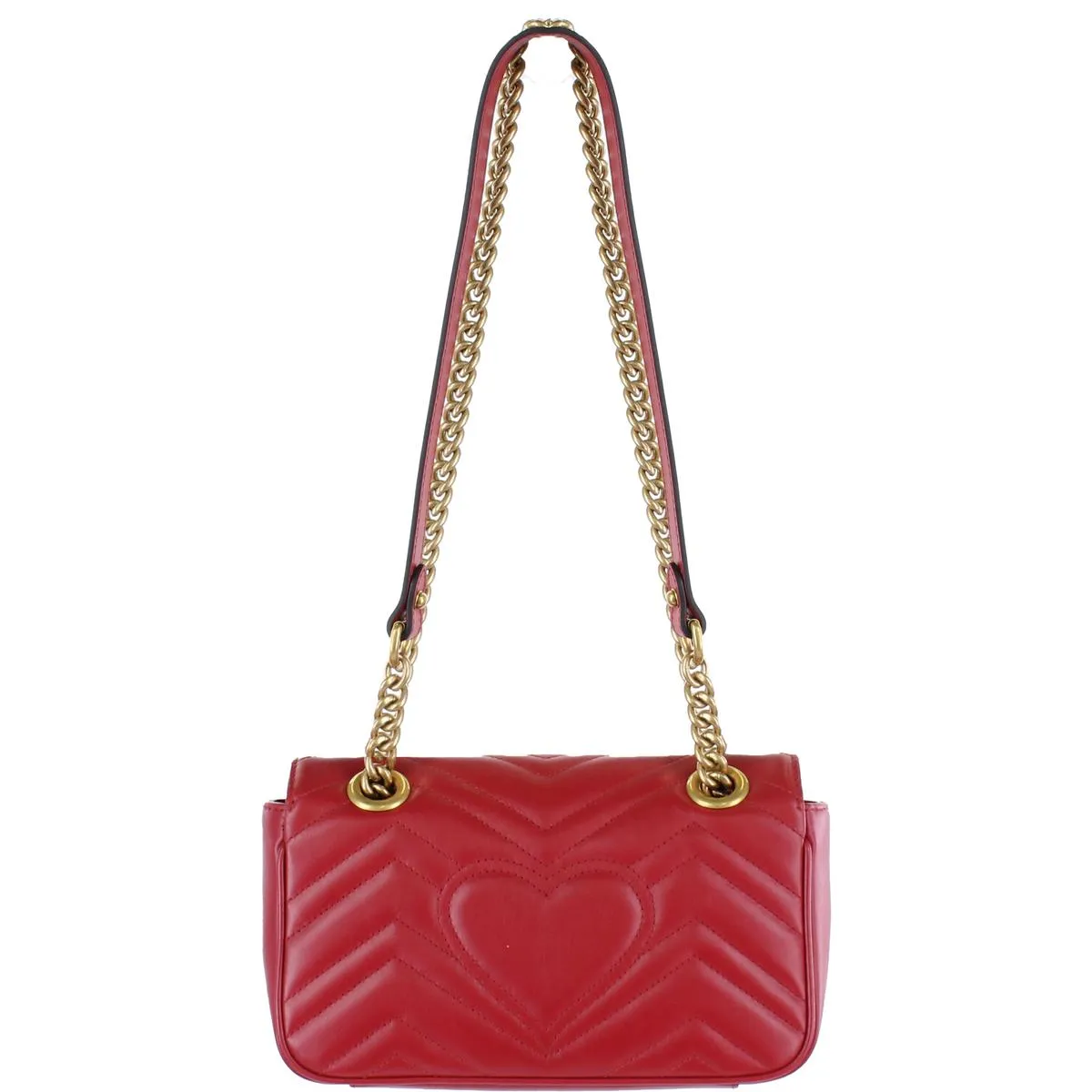 GG Marmont Womens Leather Chevron Shoulder Handbag