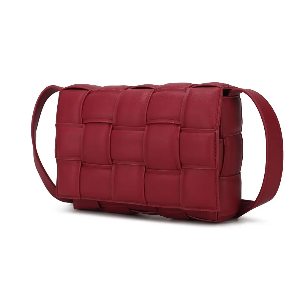 Ginger Woven Vegan Leather Women’s Shoulder Bag