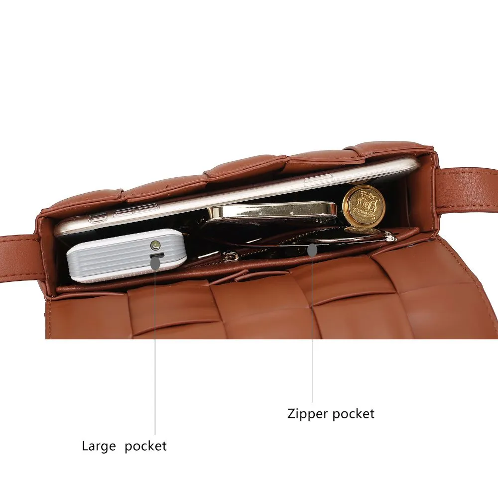 Ginger Woven Vegan Leather Women’s Shoulder Bag