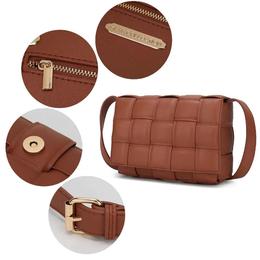 Ginger Woven Vegan Leather Women’s Shoulder Bag