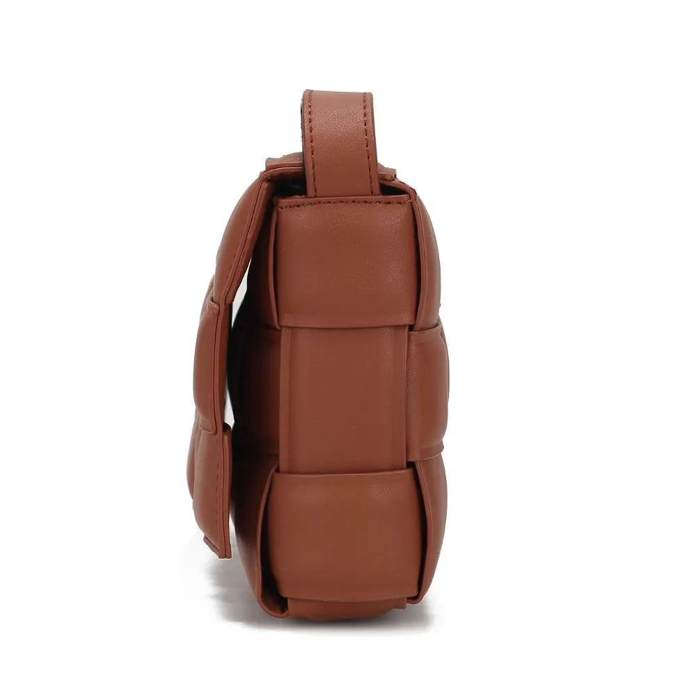 Ginger Woven Vegan Leather Women’s Shoulder Bag