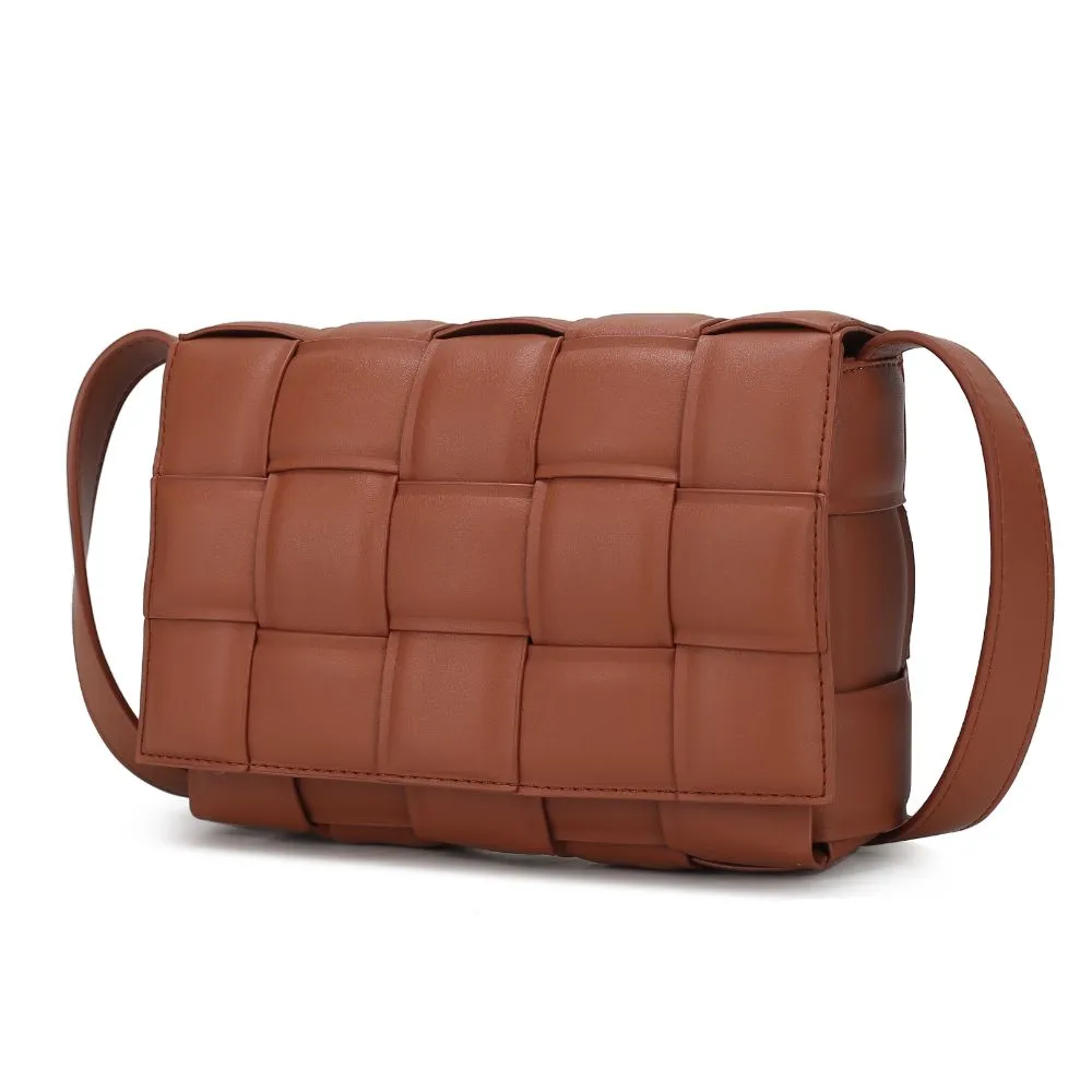 Ginger Woven Vegan Leather Women’s Shoulder Bag