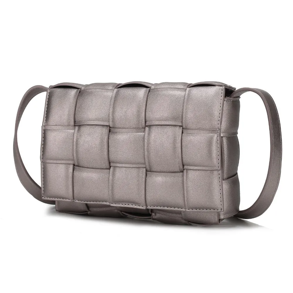 Ginger Woven Vegan Leather Women’s Shoulder Bag