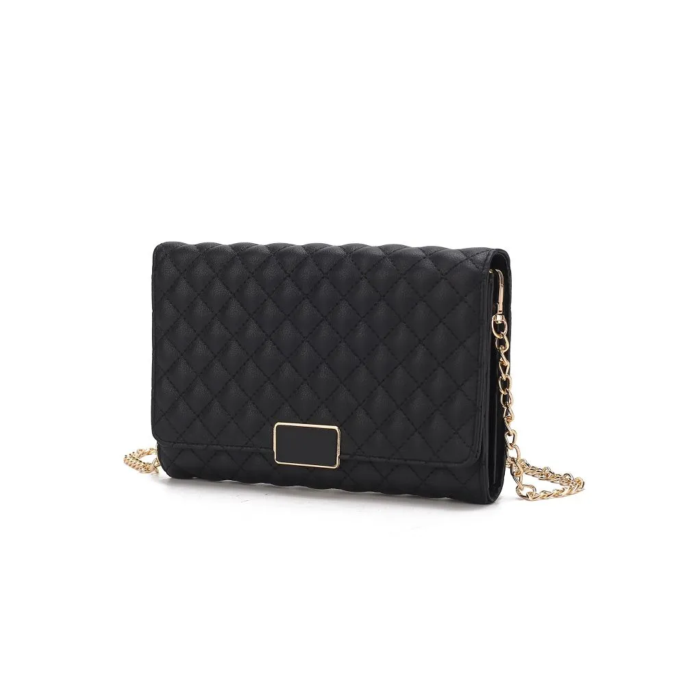 Gretchen Quilted Vegan Leather Women’s Envelope Clutch Crossbody