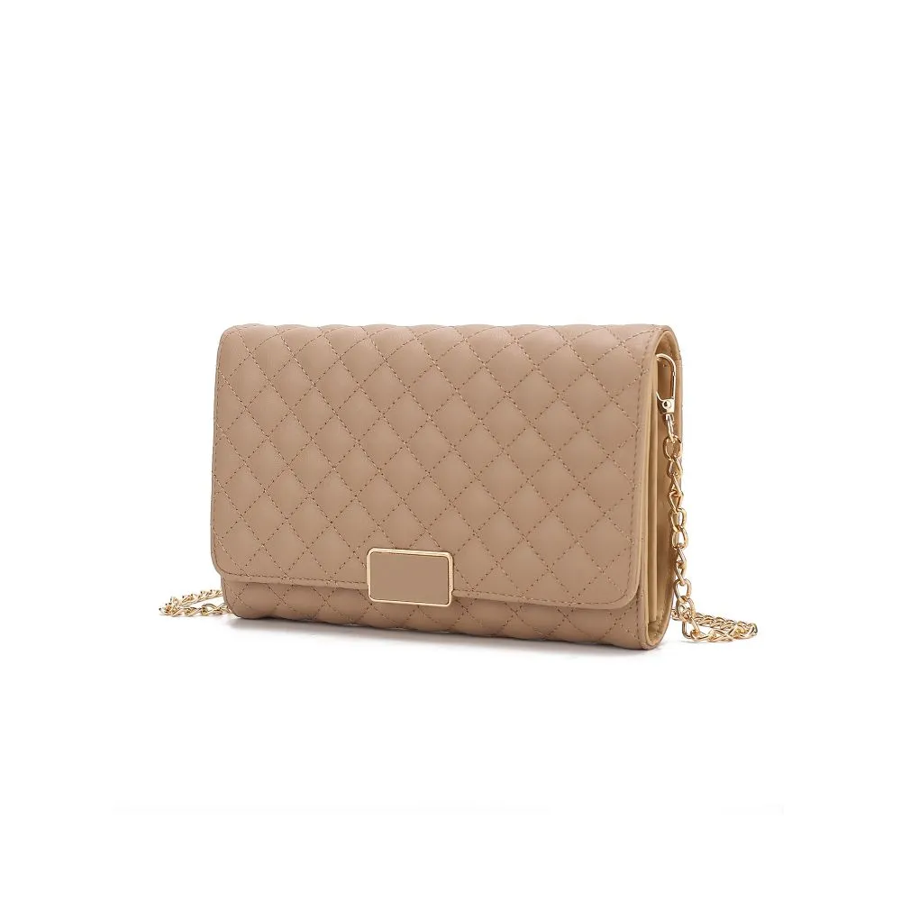 Gretchen Quilted Vegan Leather Women’s Envelope Clutch Crossbody
