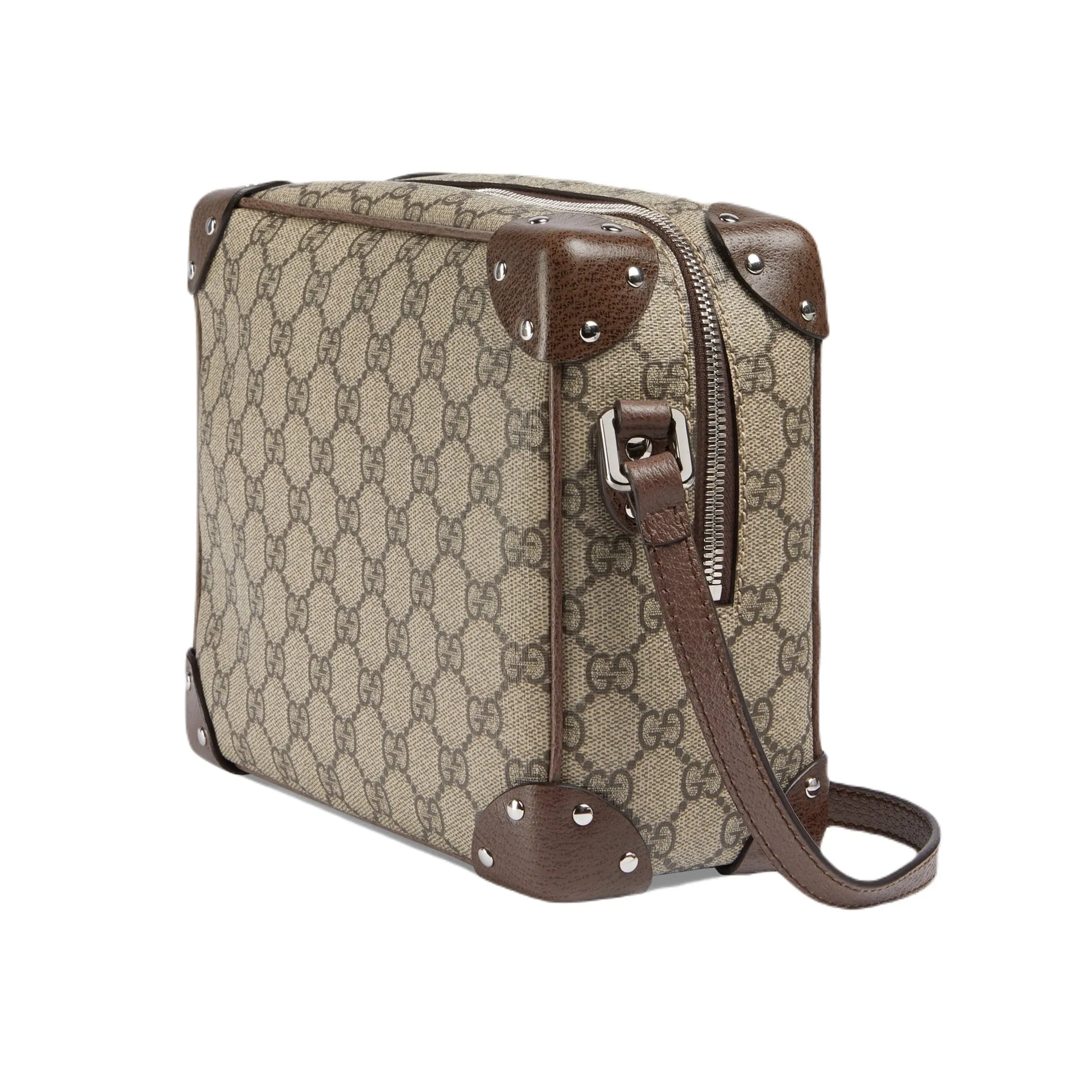 Gucci Gg Crossbody Bag With Leather Details