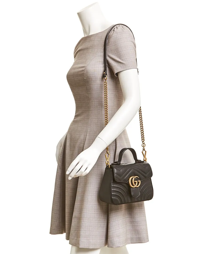 Gucci GG Marmont Mini Matelasse Leather Top Handle Shoulder Bag