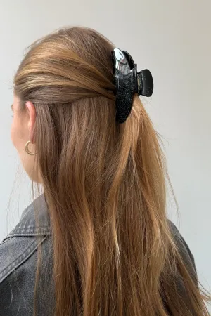 Hair Clip - Black Glitter
