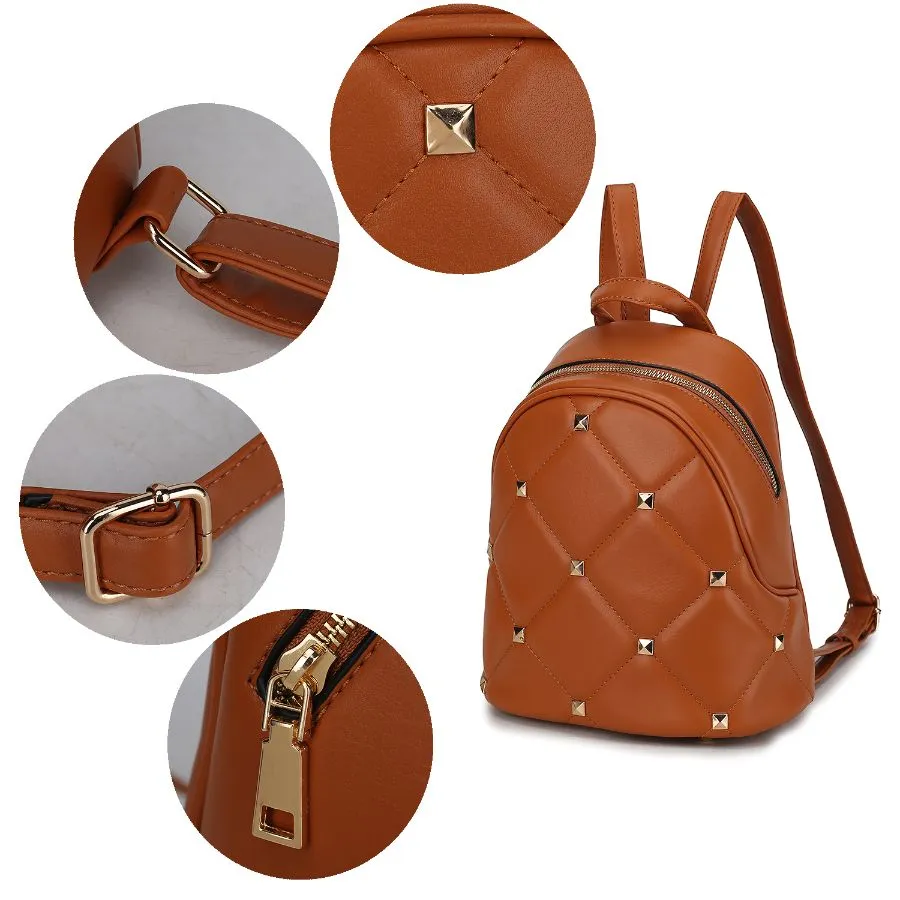 Hayden Quilted Vegan Leather with Studs Women’s Backpack