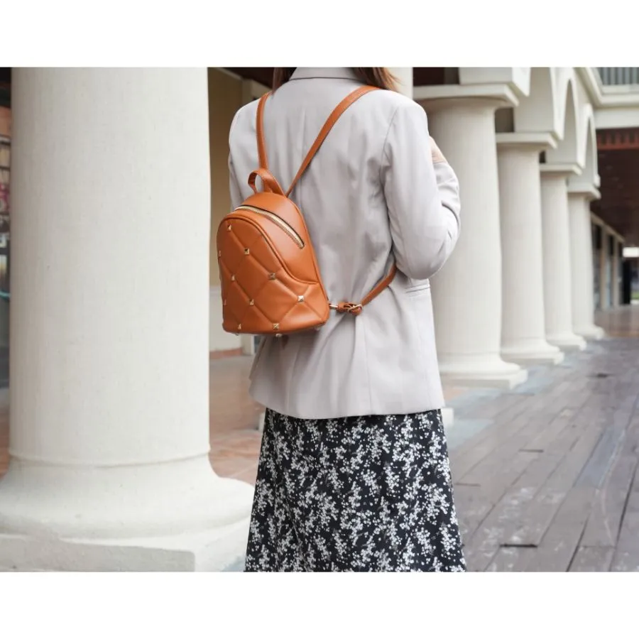 Hayden Quilted Vegan Leather with Studs Women’s Backpack