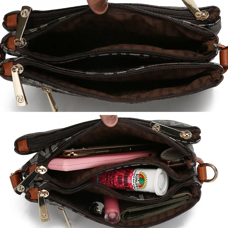 Ishani Five Compartments M Signature Crossbody Bag