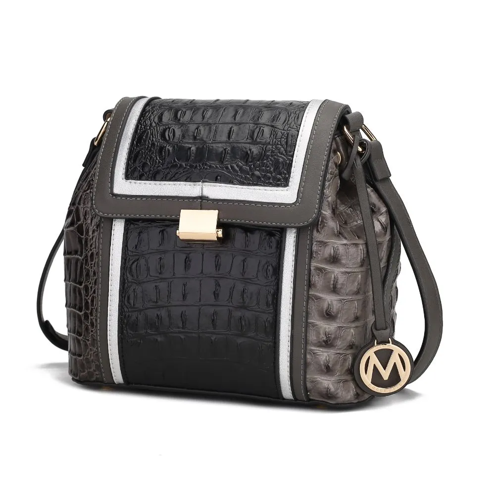 Jamilah Vegan Leather Croco Crossbody Handbag