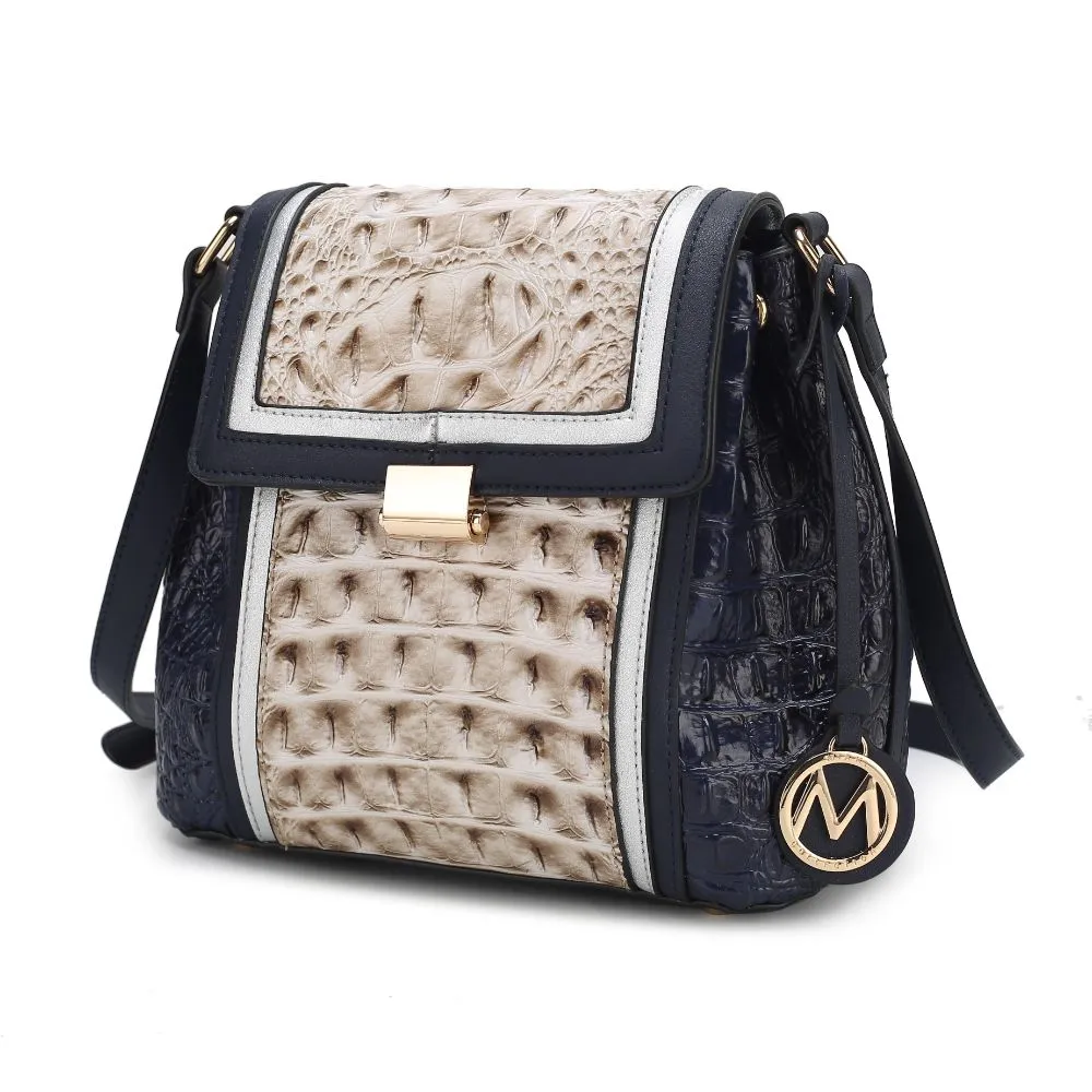 Jamilah Vegan Leather Croco Crossbody Handbag