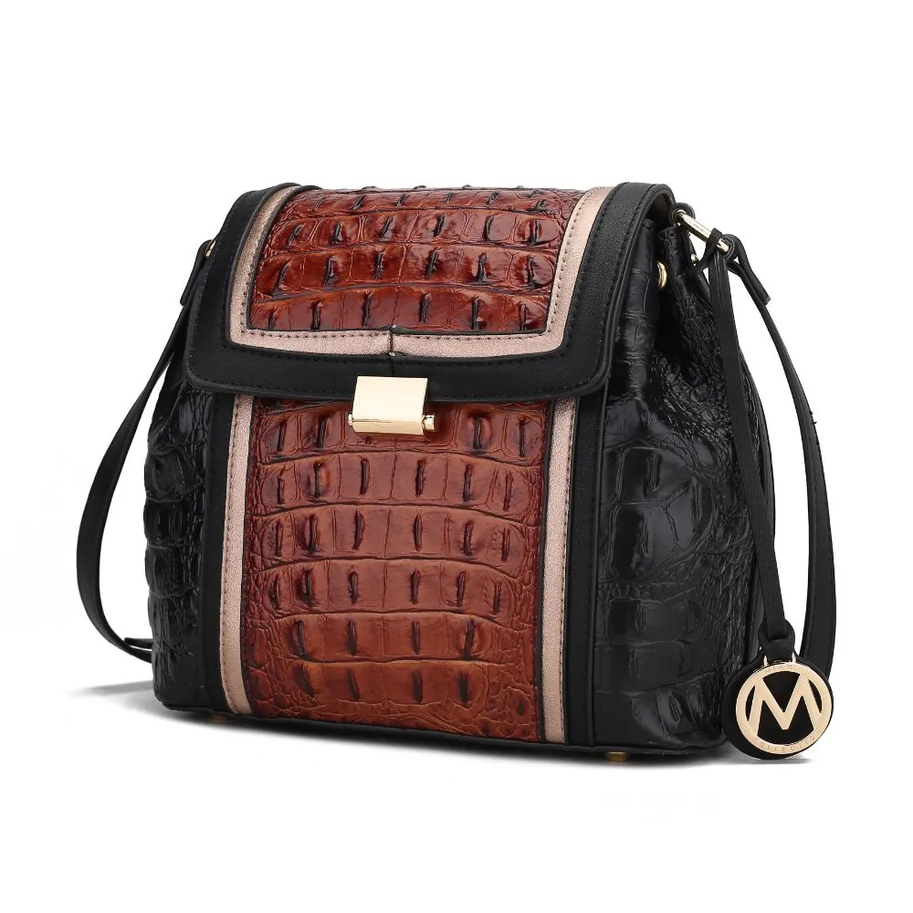 Jamilah Vegan Leather Croco Crossbody Handbag