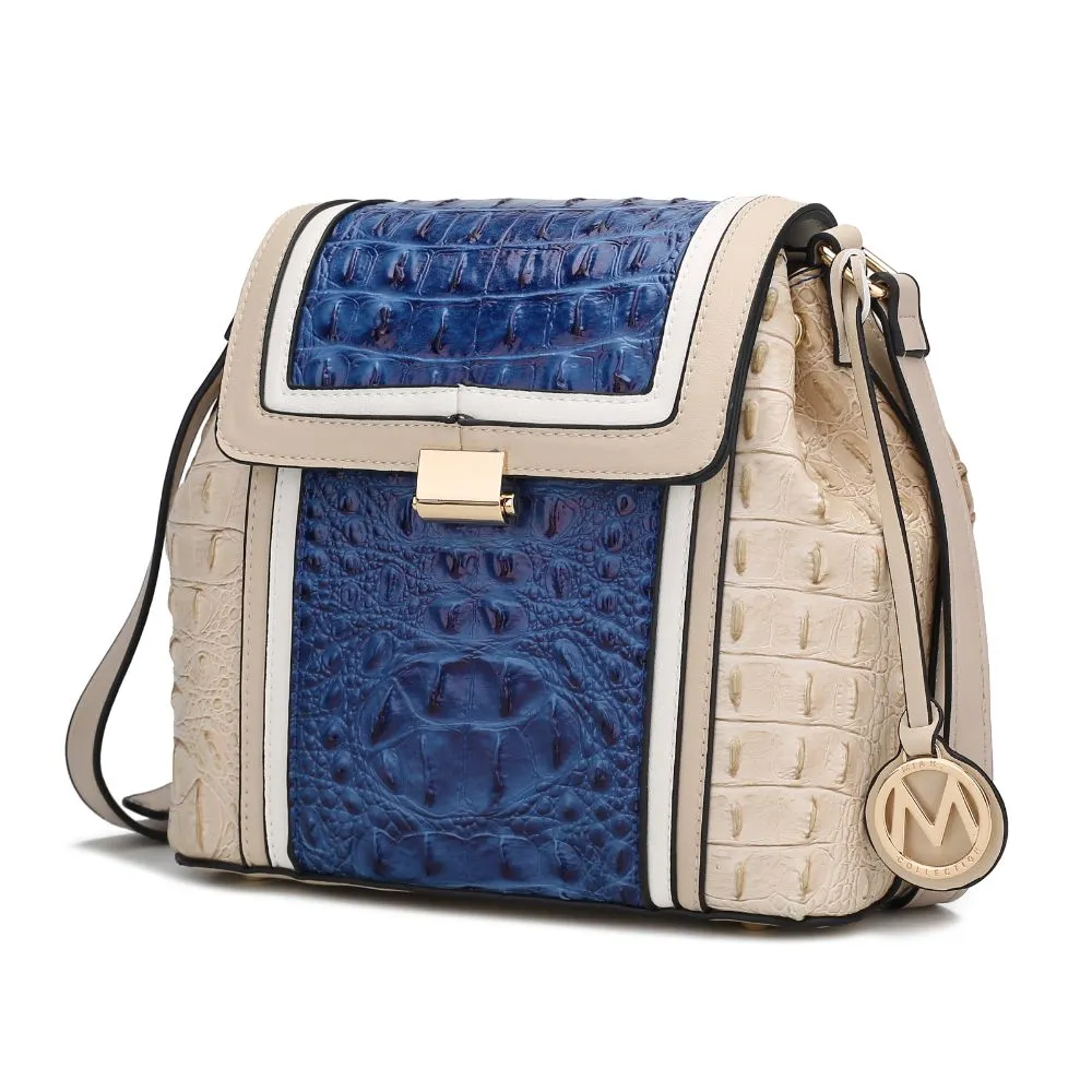 Jamilah Vegan Leather Croco Crossbody Handbag
