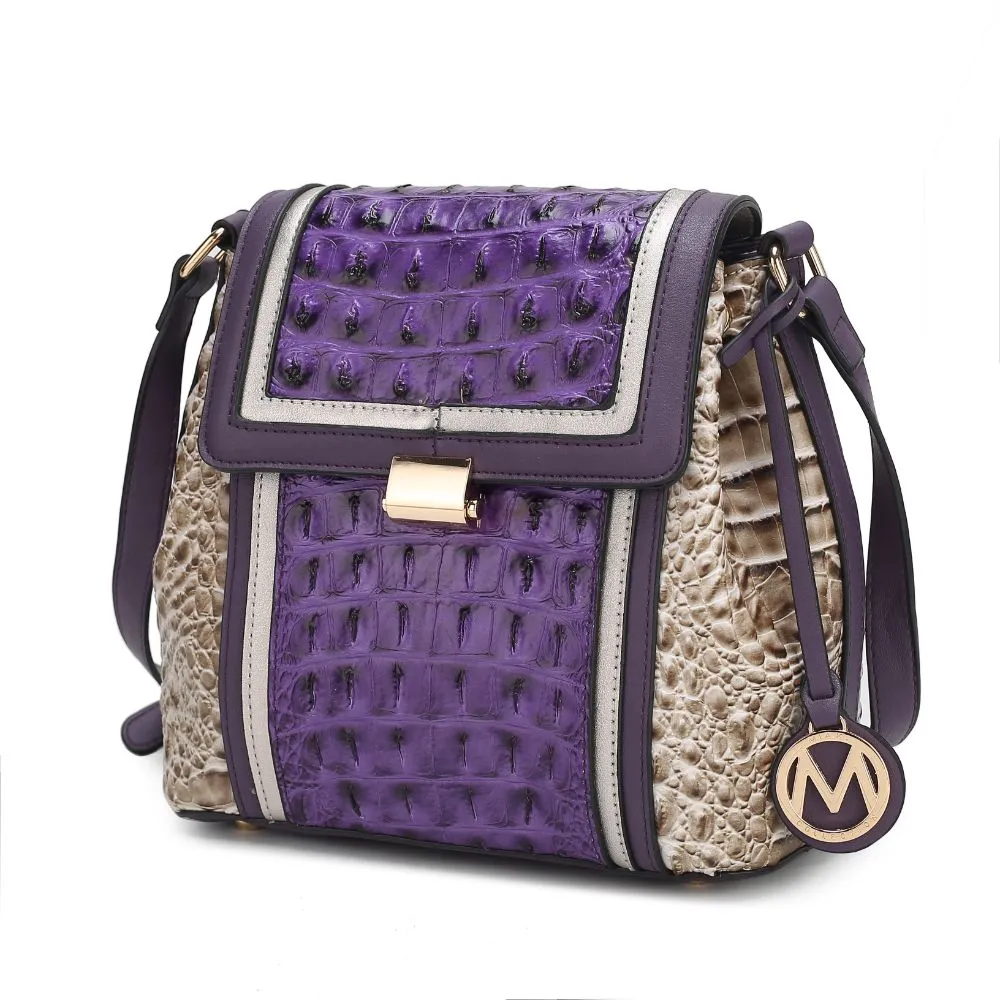 Jamilah Vegan Leather Croco Crossbody Handbag