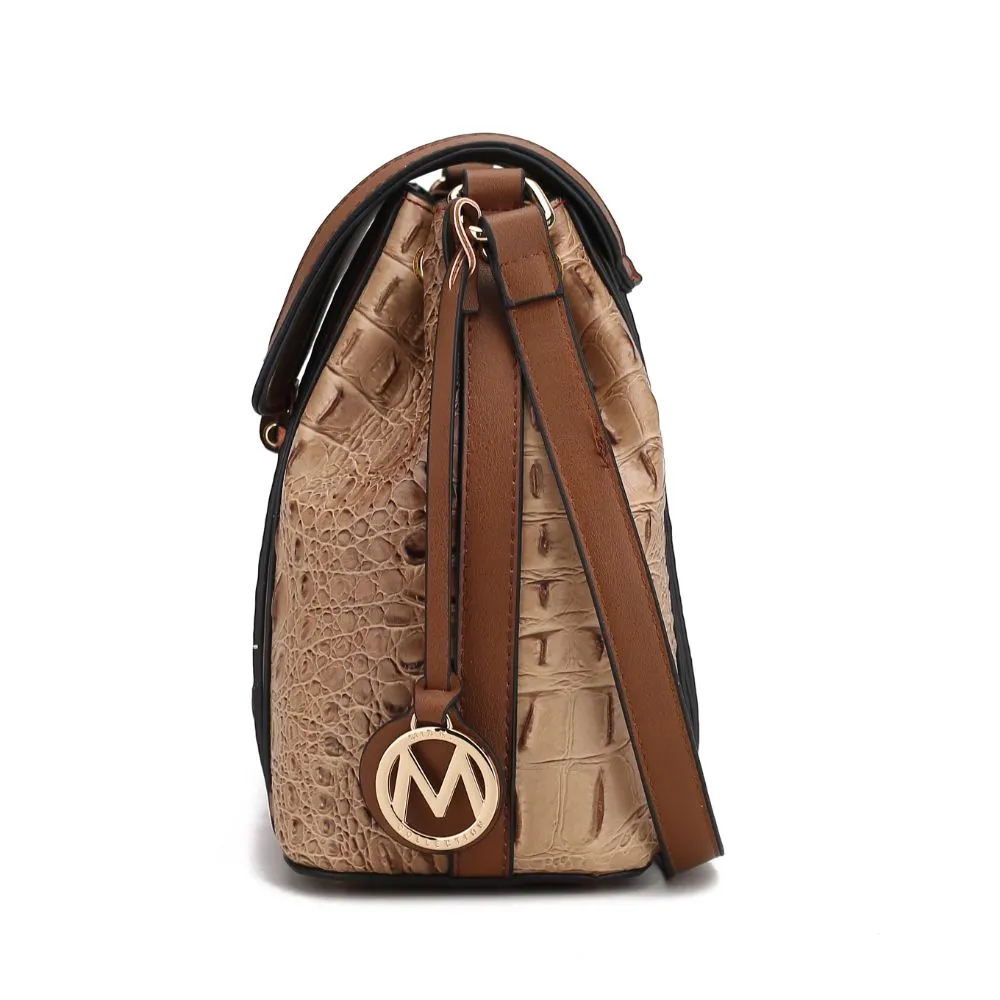 Jamilah Vegan Leather Croco Crossbody Handbag