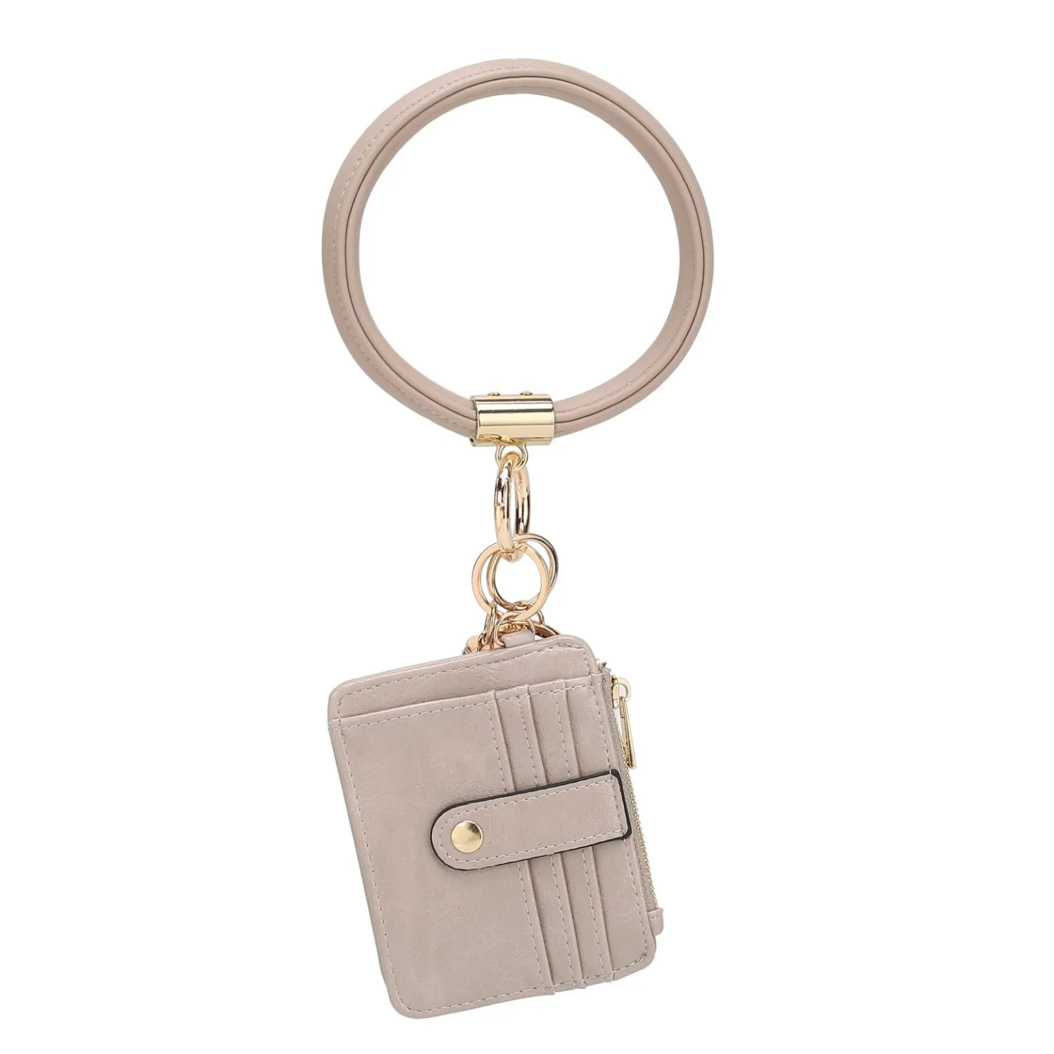 Jordyn Vegan Leather Bracelet Keychain with a Credit Card Holder