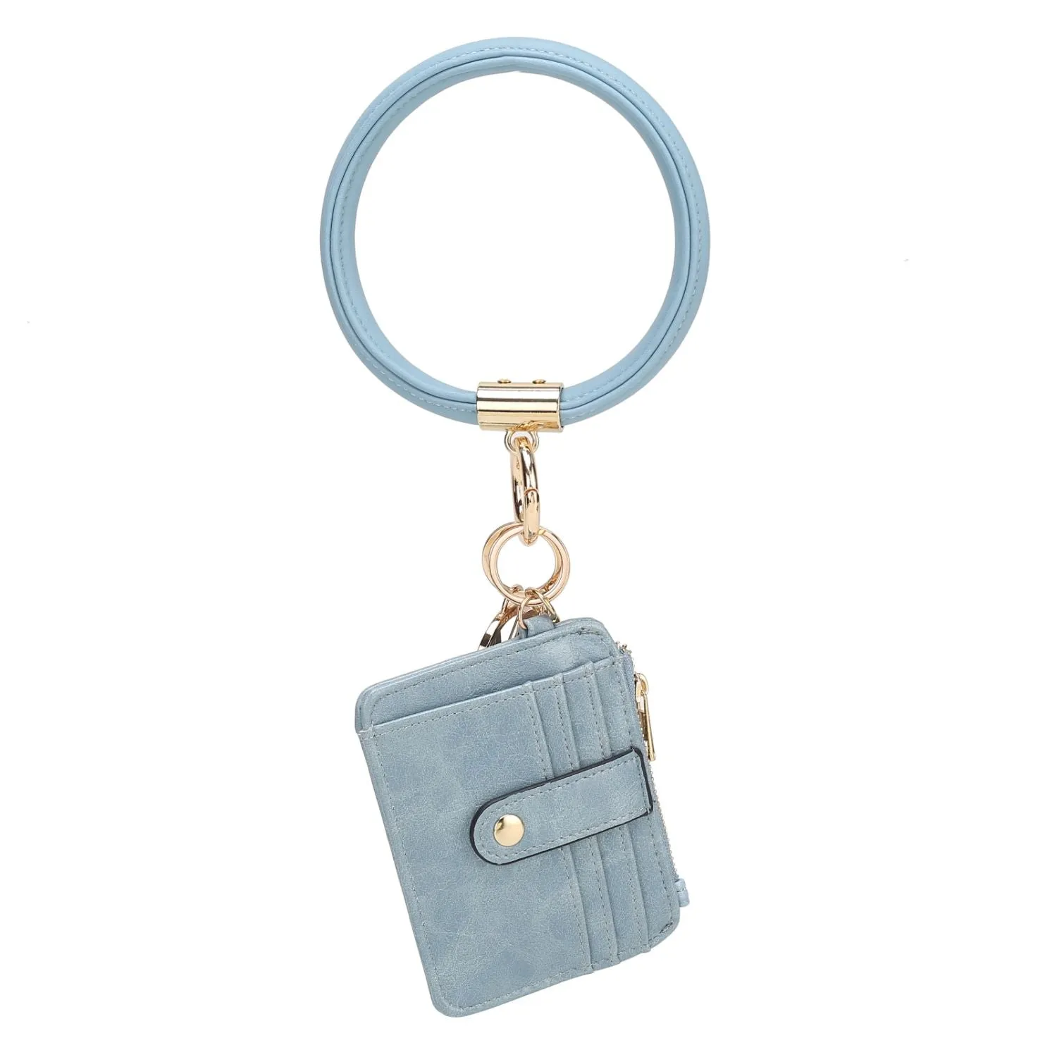 Jordyn Vegan Leather Bracelet Keychain with a Credit Card Holder