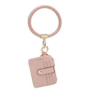 Jordyn Vegan Leather Bracelet Keychain with a Credit Card Holder