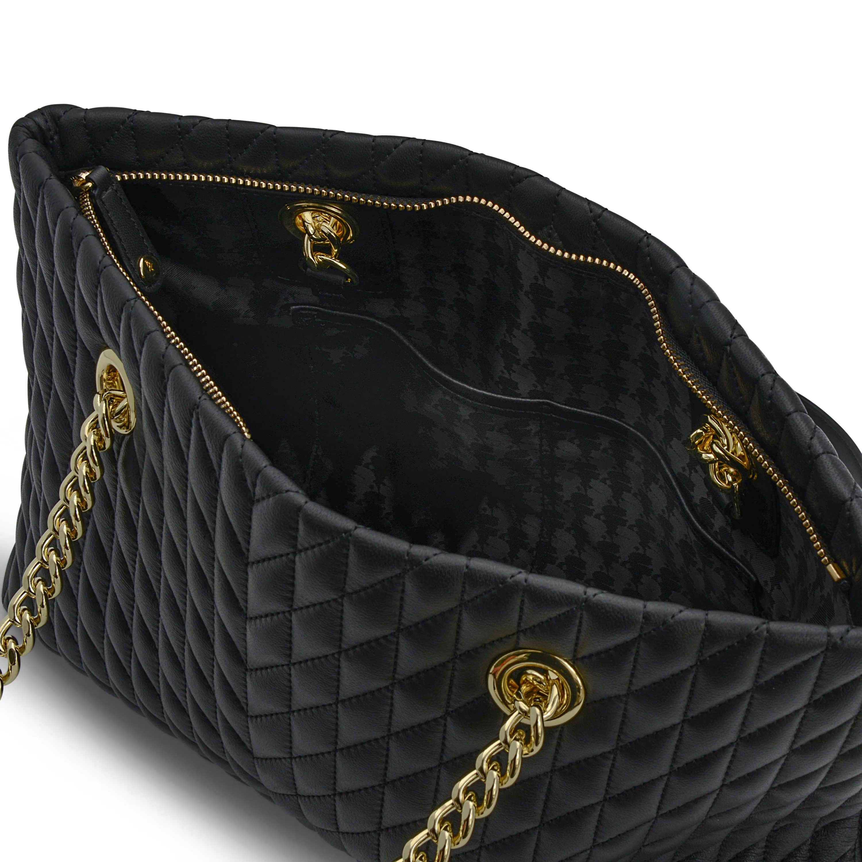 Karl Lagerfeld Paris Karolina Black & Gold Leather Tote LH9AB186BGD