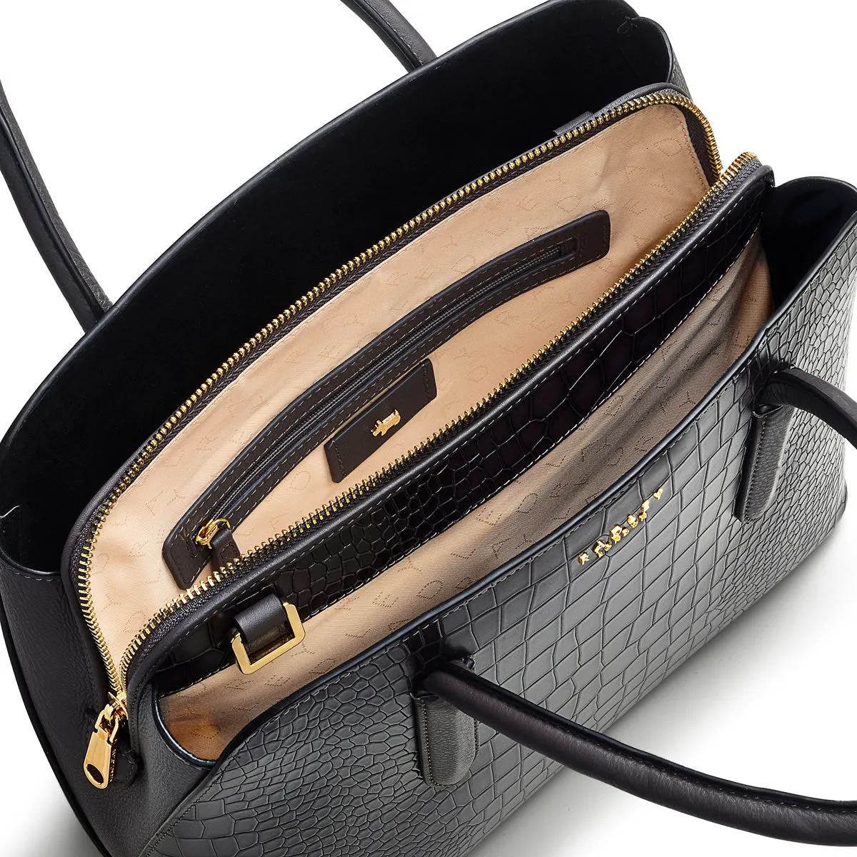 Liverpool Street 2.0 Faux Croc - Medium Ziptop Satchel