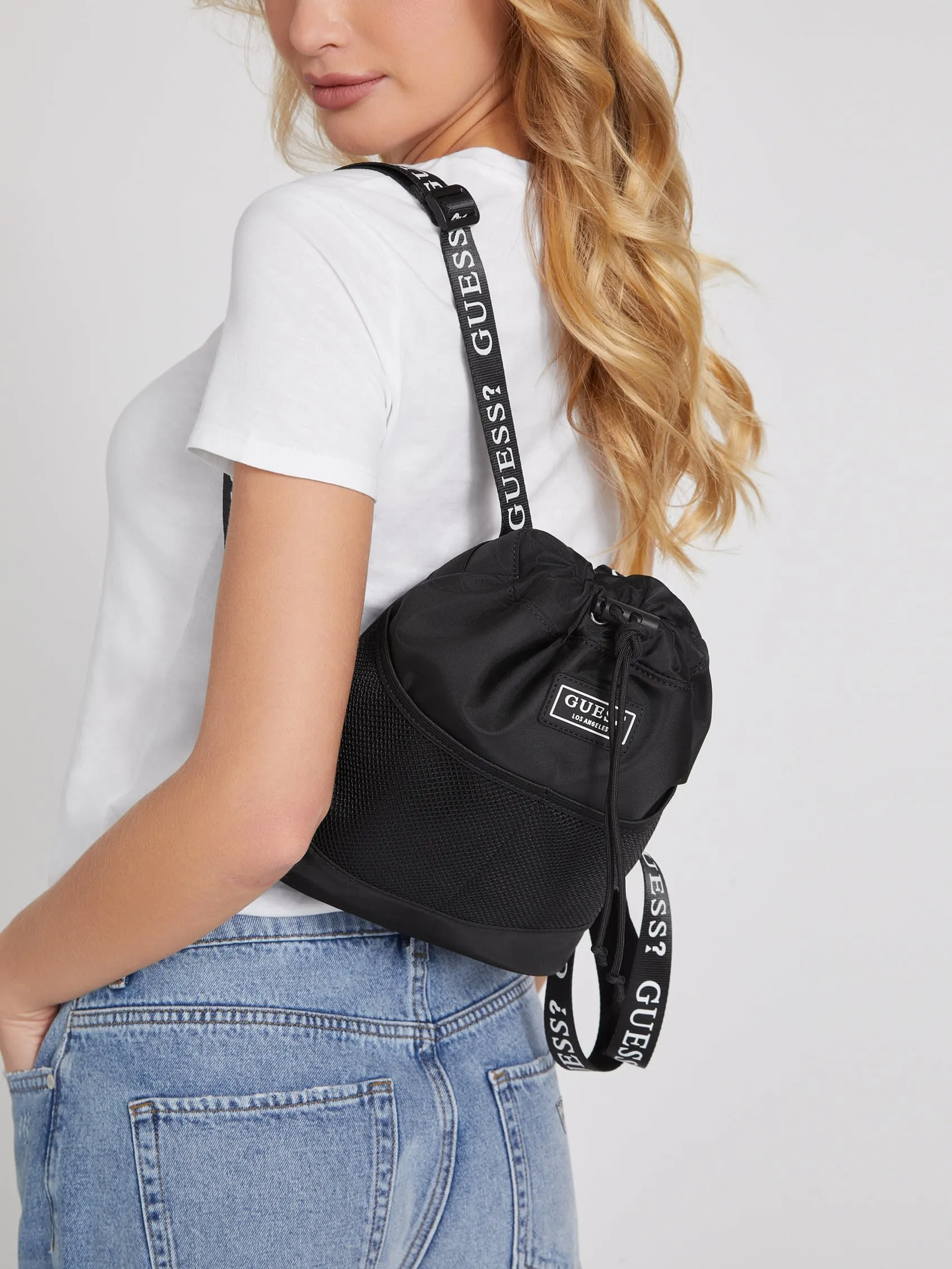 Logo Nylon Drawstring Bag