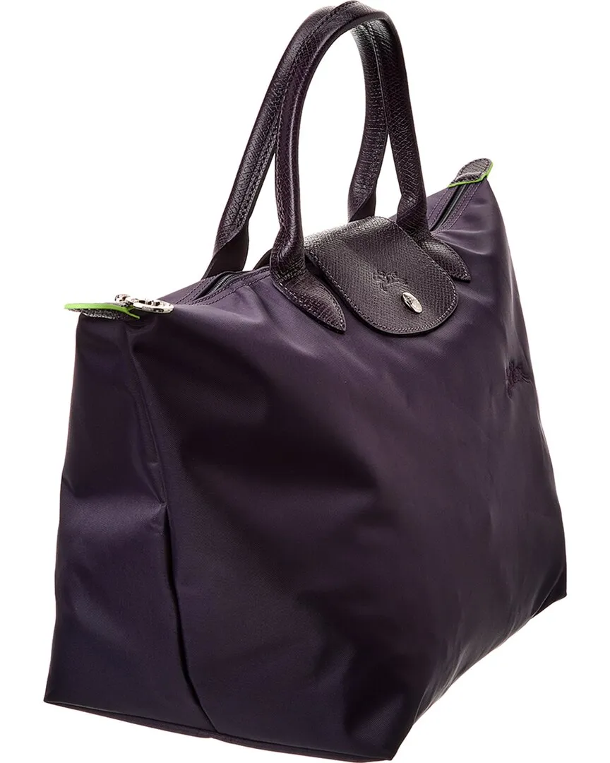 Longchamp Le Pliage Green Medium Canvas & Leather Shoulder Bag
