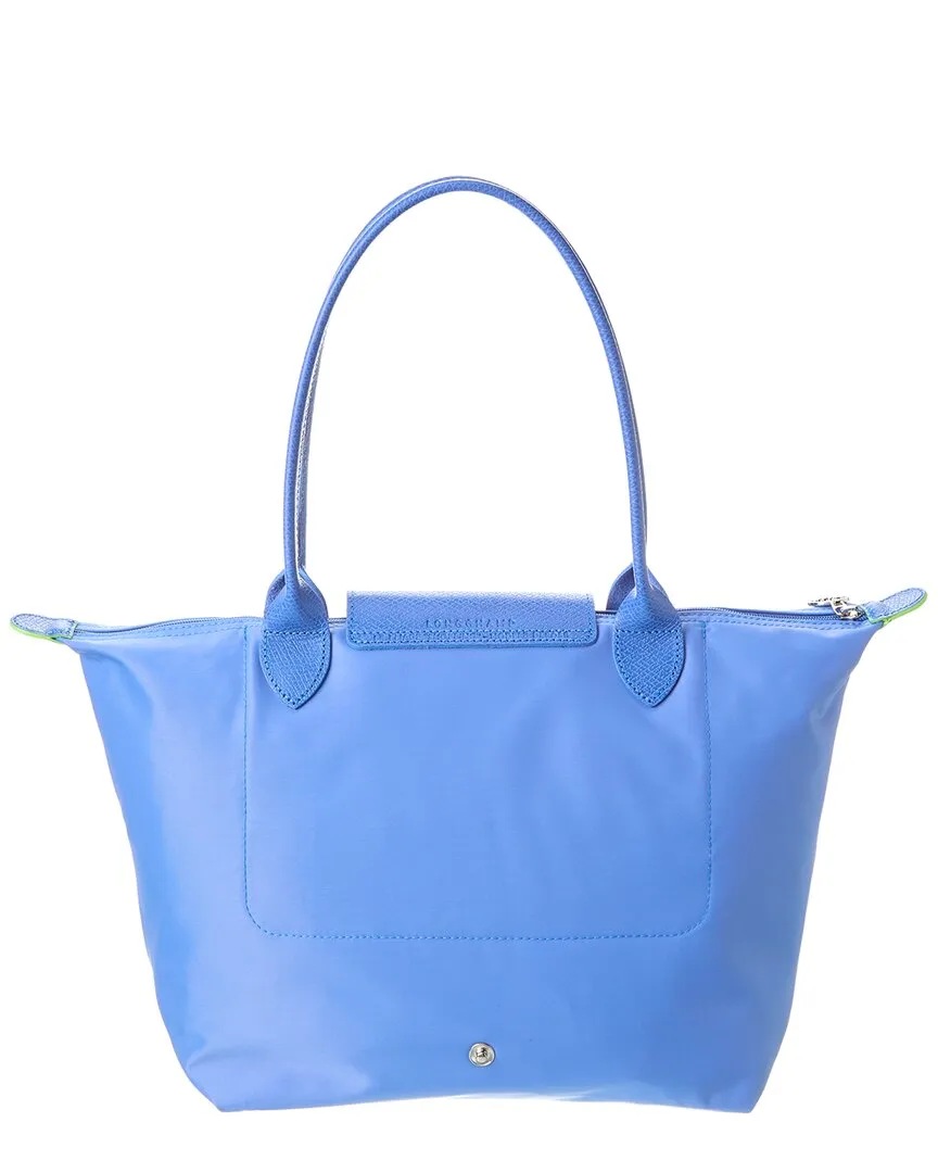Longchamp Le Pliage Green Medium Canvas & Leather Tote