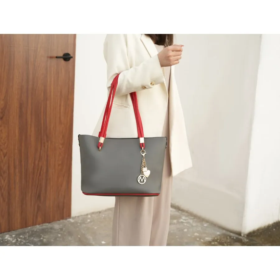 Malay Vegan Leather Women’s Tote Bag with Cosmetic Pouch – 2 pieces