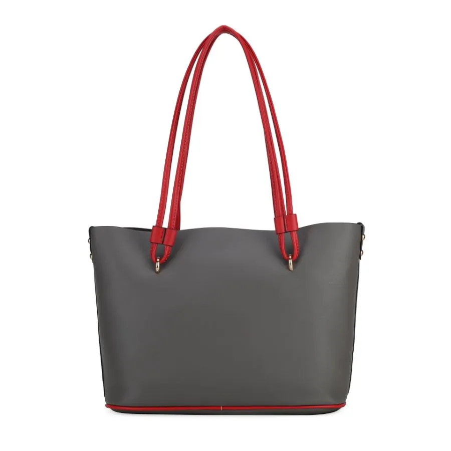 Malay Vegan Leather Women’s Tote Bag with Cosmetic Pouch – 2 pieces