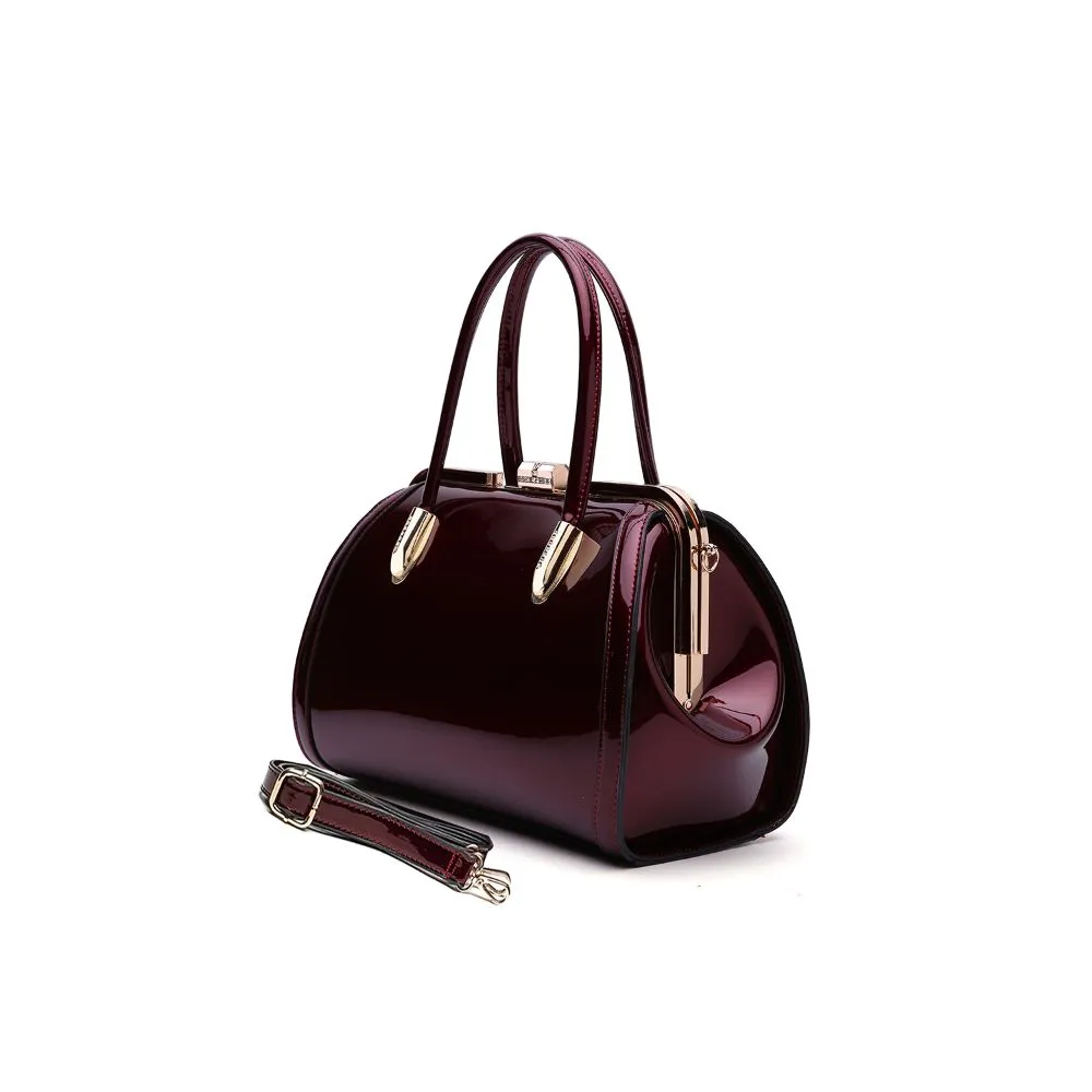 Marlene Patent Satchel Handbag
