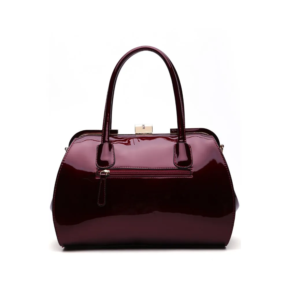 Marlene Patent Satchel Handbag