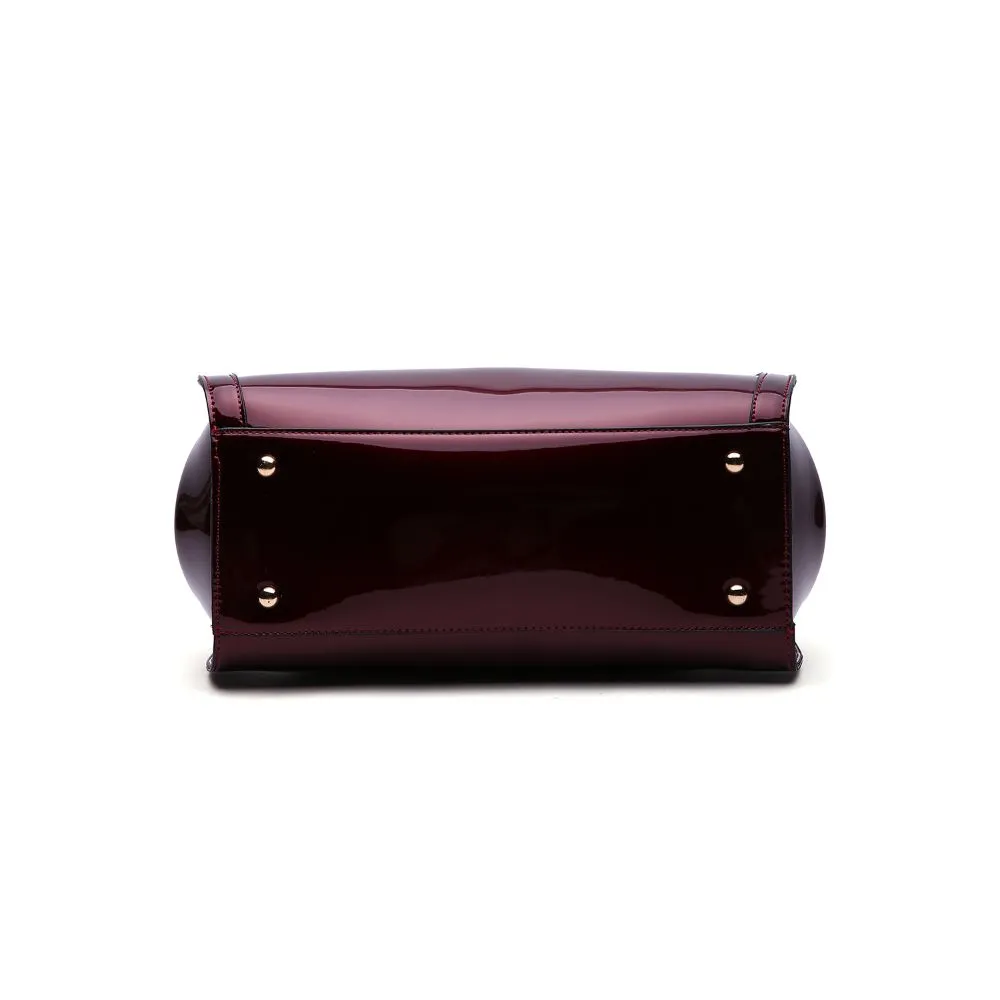 Marlene Patent Satchel Handbag