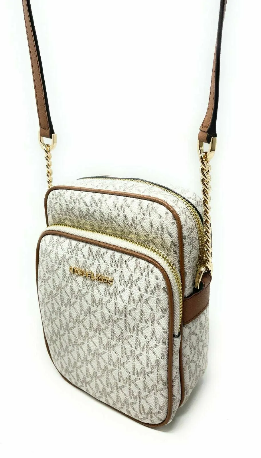 Michael Kors Jet Set Travel Signature Logo Chain Crossbody F Bag