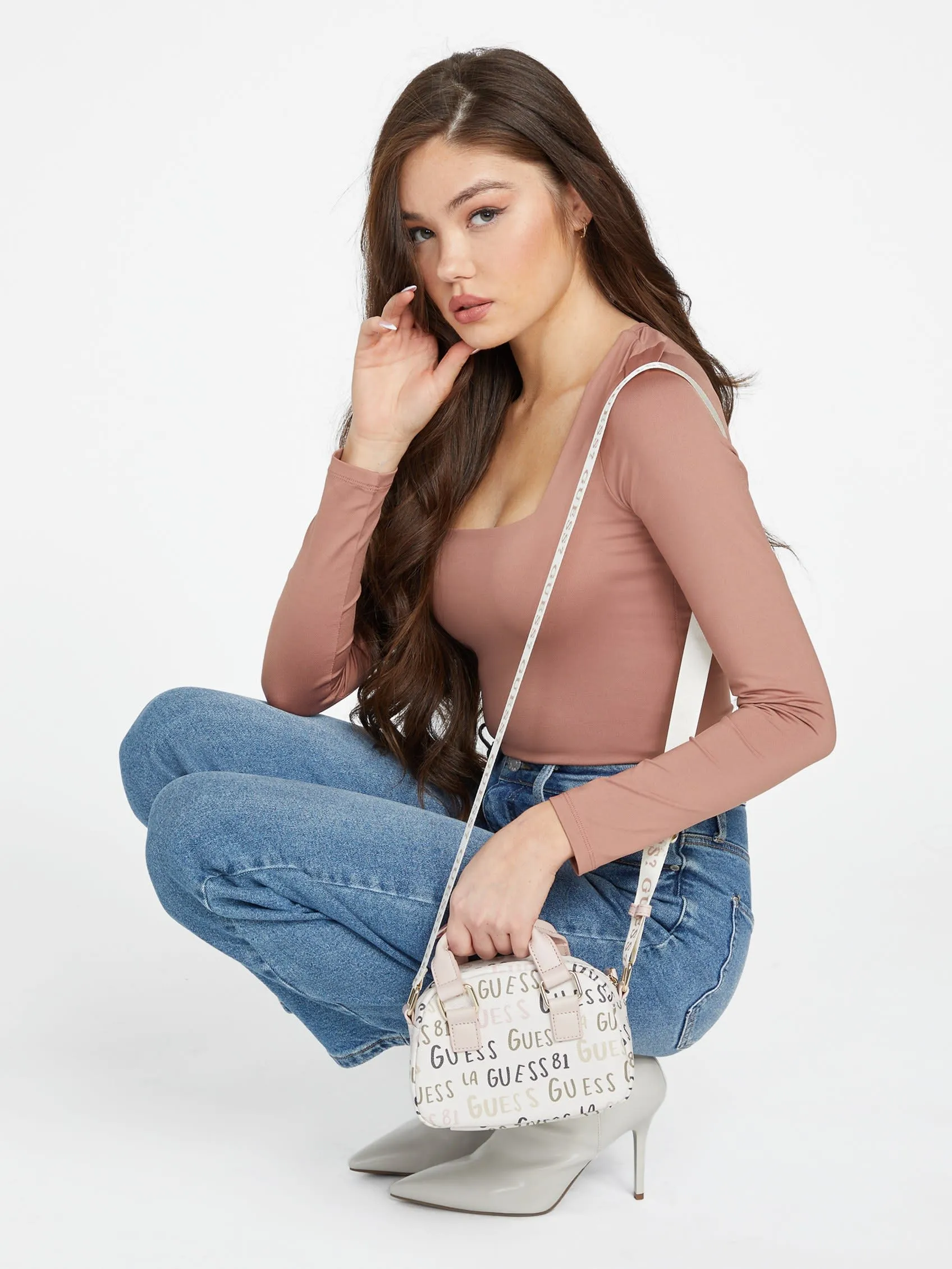 Mini Faux-Leather Logo Satchel