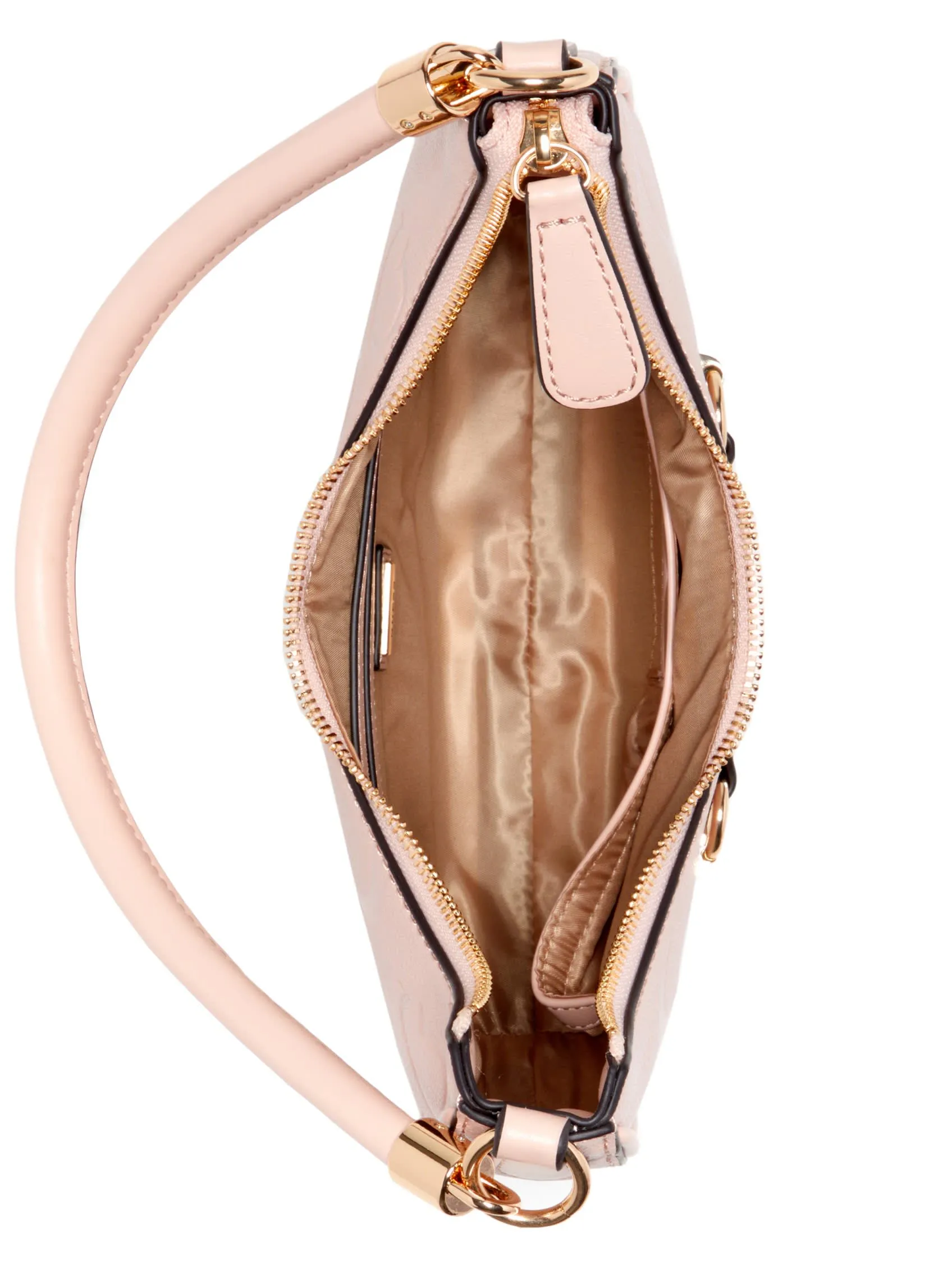 Mirandah Logo Zip-Top Shoulder Crossbody Bag