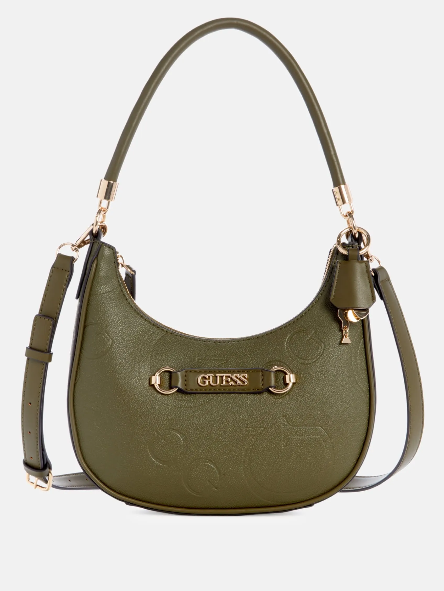 Mirandah Logo Zip-Top Shoulder Crossbody Bag