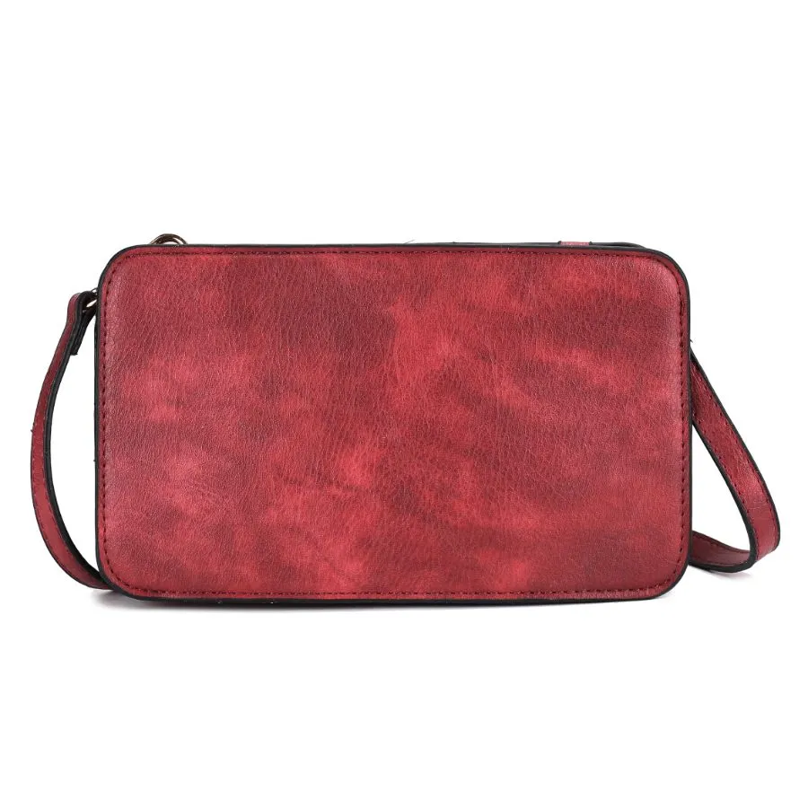 Muriel Vegan Leather Women’s Crossbody Bag with Card holder and Small Pouch 3 pieces