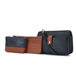 Muriel Vegan Leather Women’s Crossbody Bag with Card holder and Small Pouch 3 pieces
