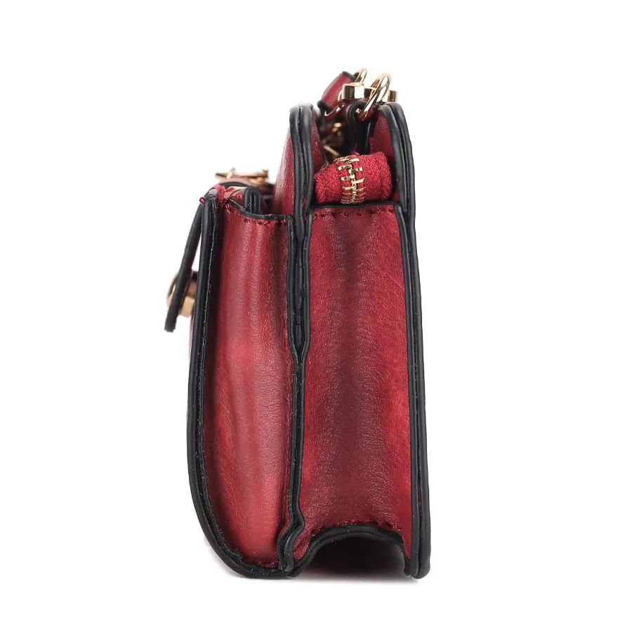 Muriel Vegan Leather Women’s Crossbody Bag with Card holder and Small Pouch 3 pieces