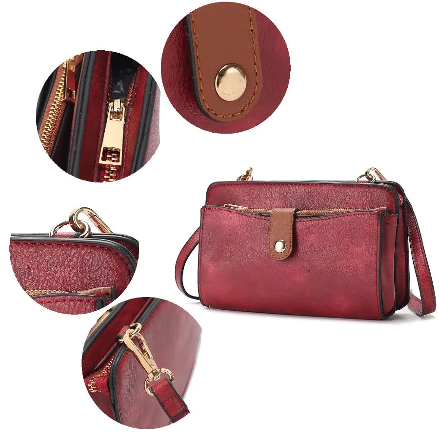 Muriel Vegan Leather Women’s Crossbody Bag with Card holder and Small Pouch 3 pieces