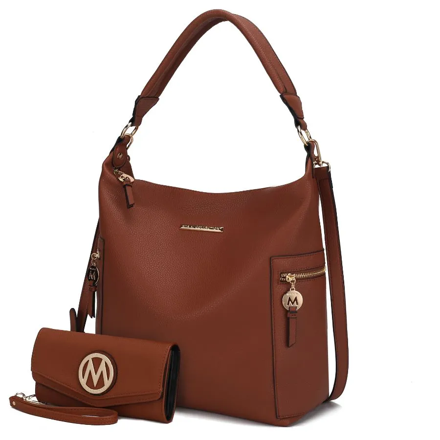 Ophelia Vegan Leather Women’s Hobo Bag with Wallet – 2 pieces