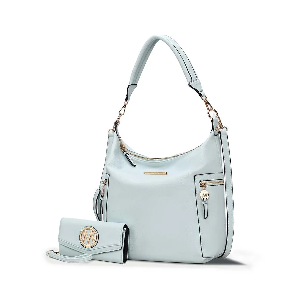 Ophelia Vegan Leather Women’s Hobo Bag with Wallet – 2 pieces